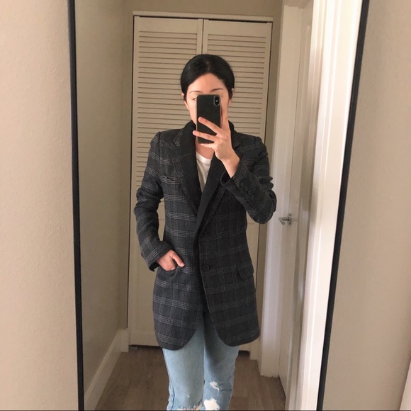 Smythe Double Collar Blazer Charcoal 